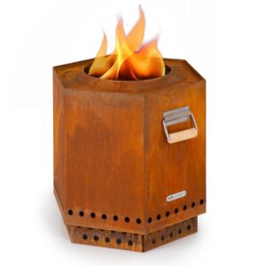 Blumfeldt Mojanda Feuerkorb Rauchfrei Robust Schürhaken Regenhaube Rost