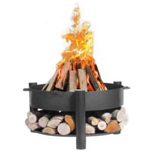 CookKing Feuerschale Stahl Montana Inkl. Holzlager Ø 80 cm x 45 cm Schwarz