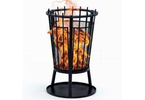 Gravidus Feuerkorb Feuerkorb mit Funkenschutz und Bodenplatte Ø40 cm für Garten Terrasse