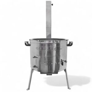 Grillpeter Utschak Timur Edelstahl 2 mm mit Abzugsrohr Feuerofen D 40cm für Kazan 10-16 Liter
