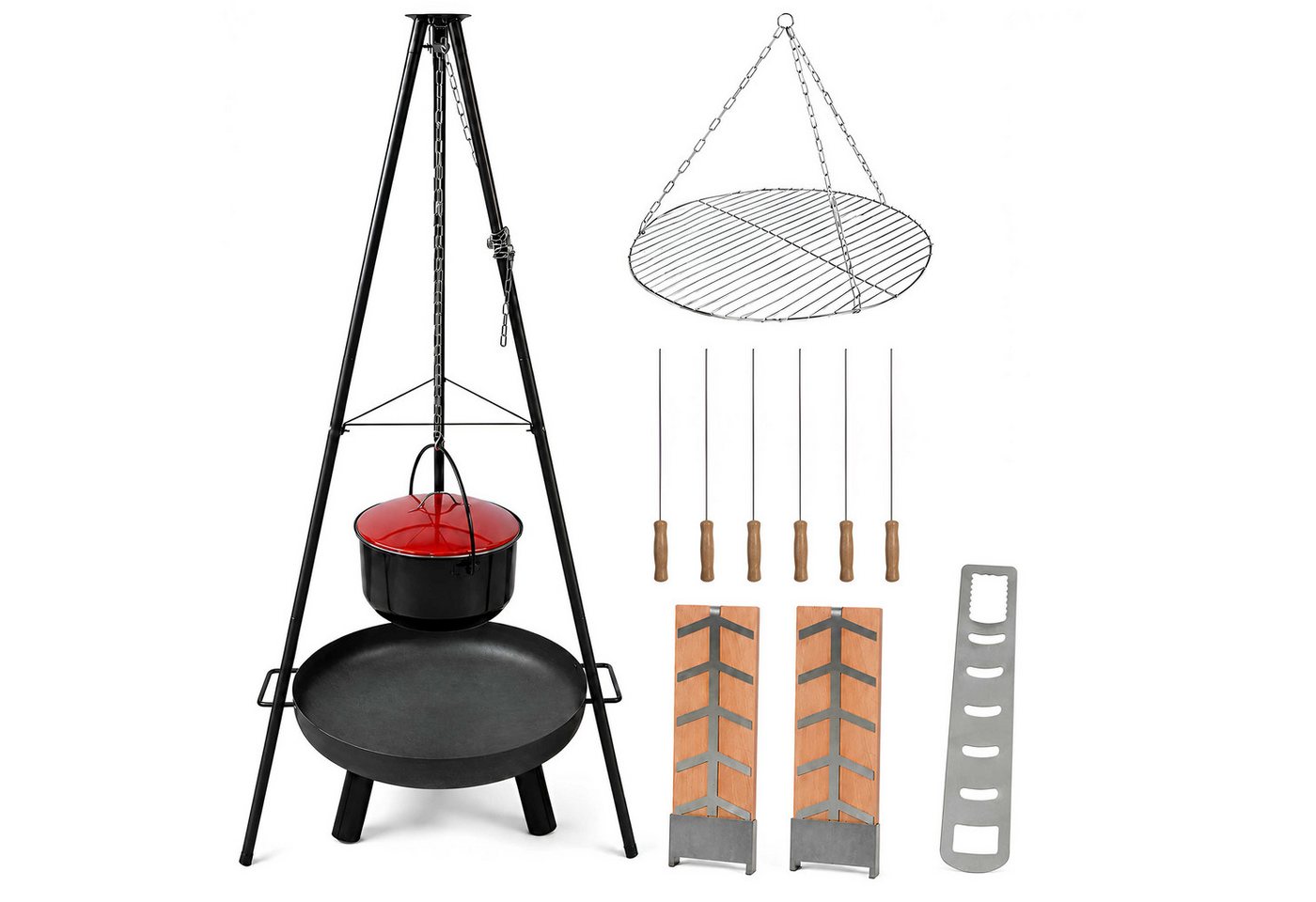 colourliving Feuerschale 6-in-1 Grill-Set