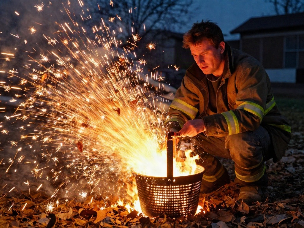 Feuerkorb bei Wind