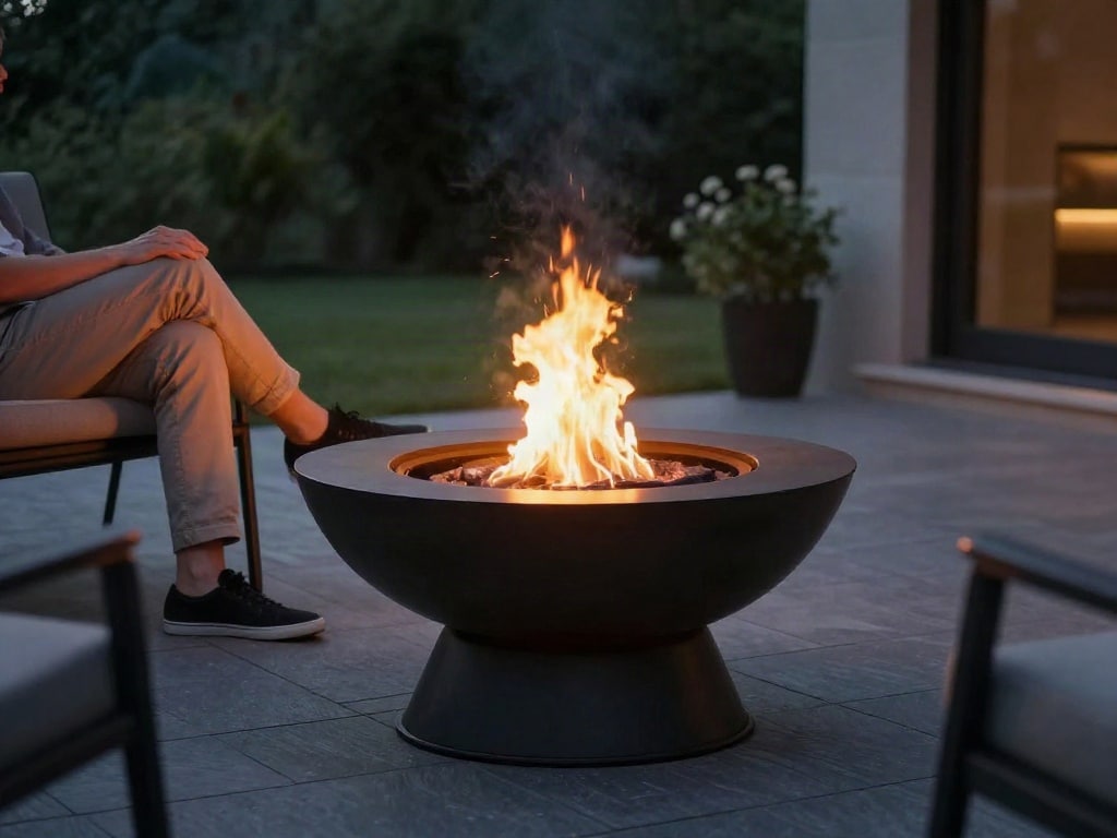 kleine Terrasse Feuerschale