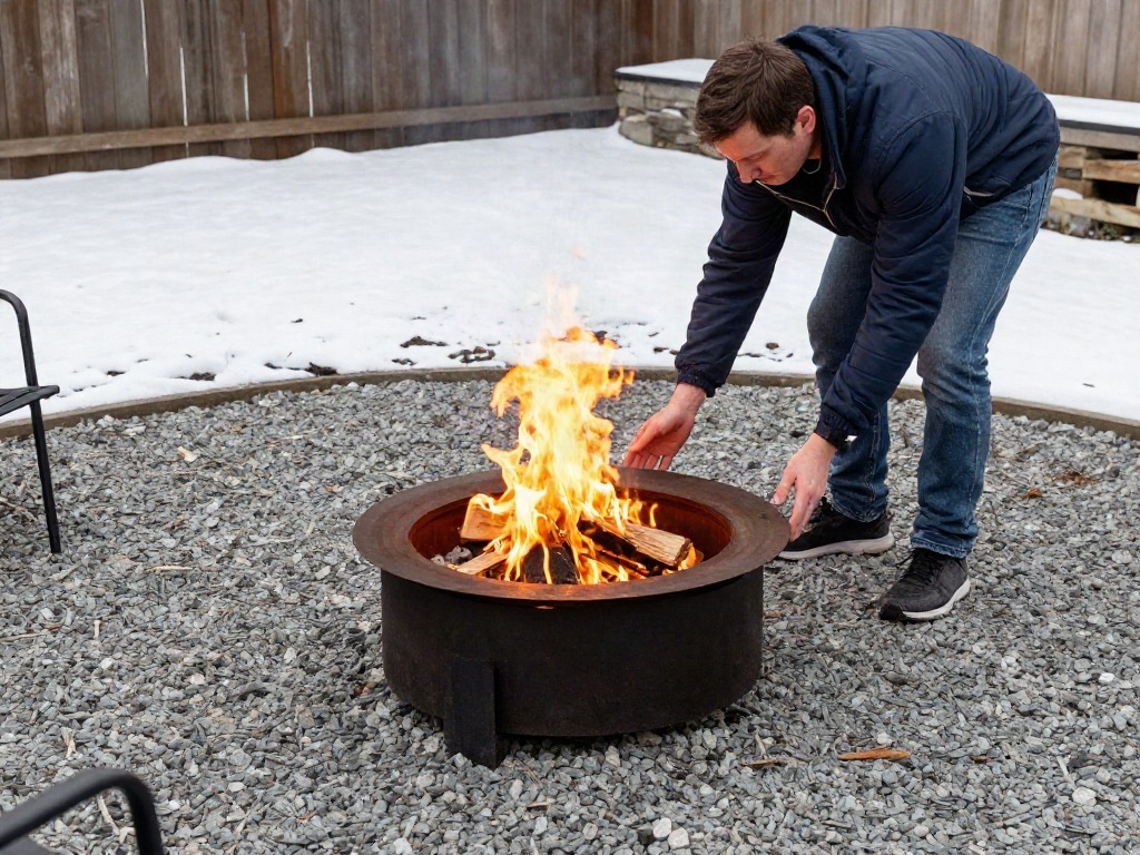 Feuerschale bei Schnee