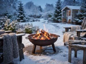 Feuerschale im Winter