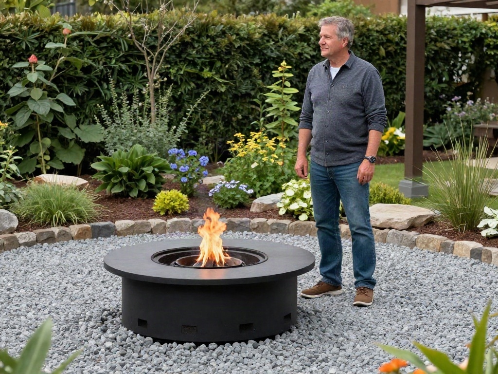 Feuerstelle mit Kies