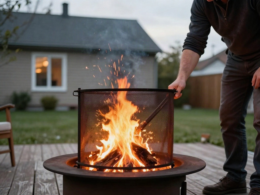 Feuerschale mit Funkenschutz