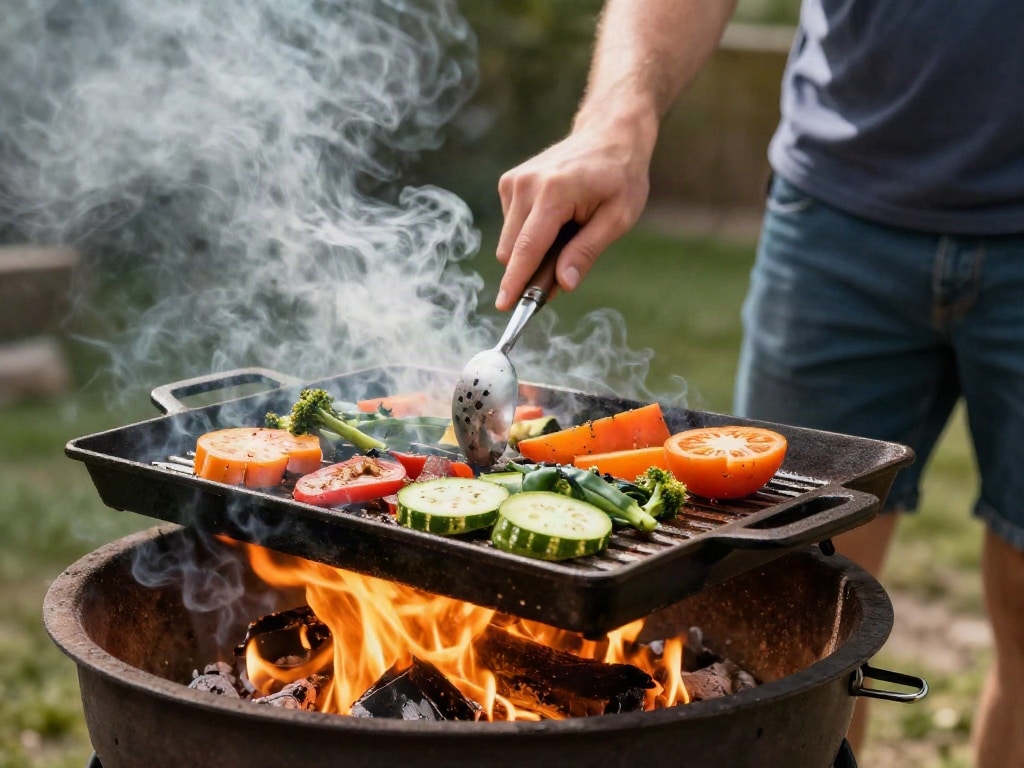 Gemüse auf Feuerschale grillen