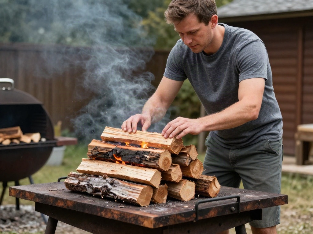 Grillen über Holzfeuer