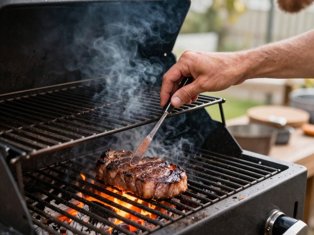 Grillrost über offenem Feuer