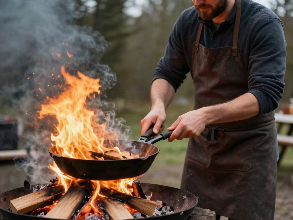 Pfanne auf Feuerschale