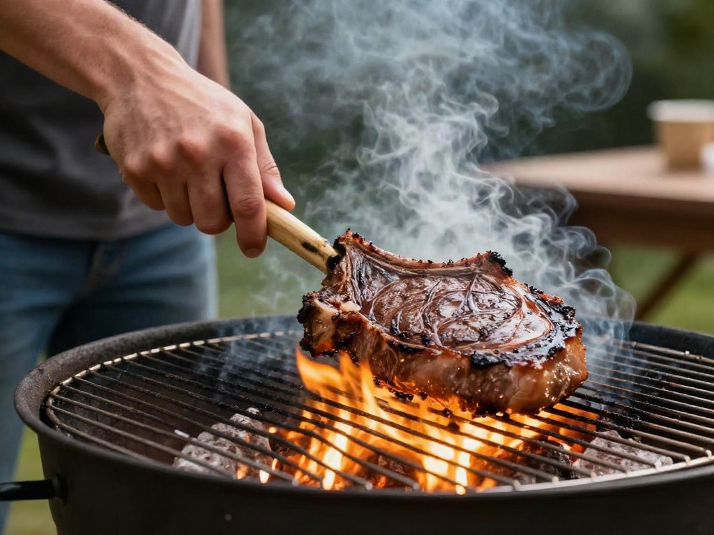 Steak auf Feuerschale