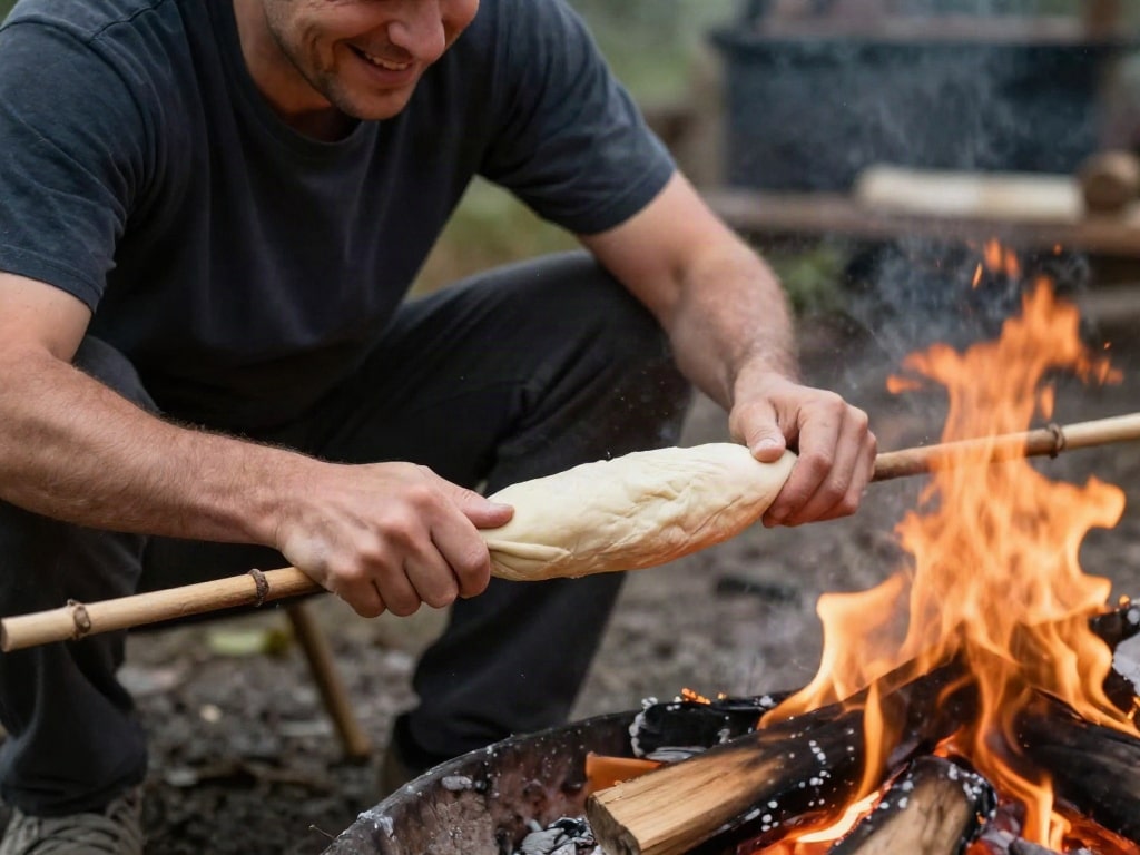 Stockbrot ohne Hefe