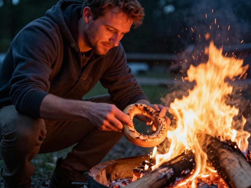 Stockbrot Glut oder Flamme