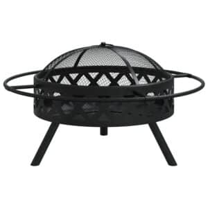 vidaXL Feuerschale mit Schürhaken 70 cm XXL Stahl Modell 1